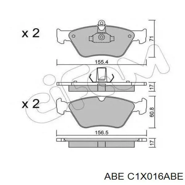 C1X016ABE ABE pastillas de freno delanteras