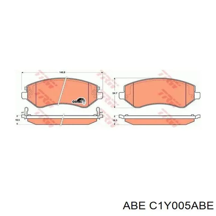 C1Y005ABE ABE pastillas de freno delanteras