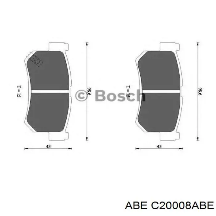Comprar C20008ABE ABE Pastillas de freno traseras