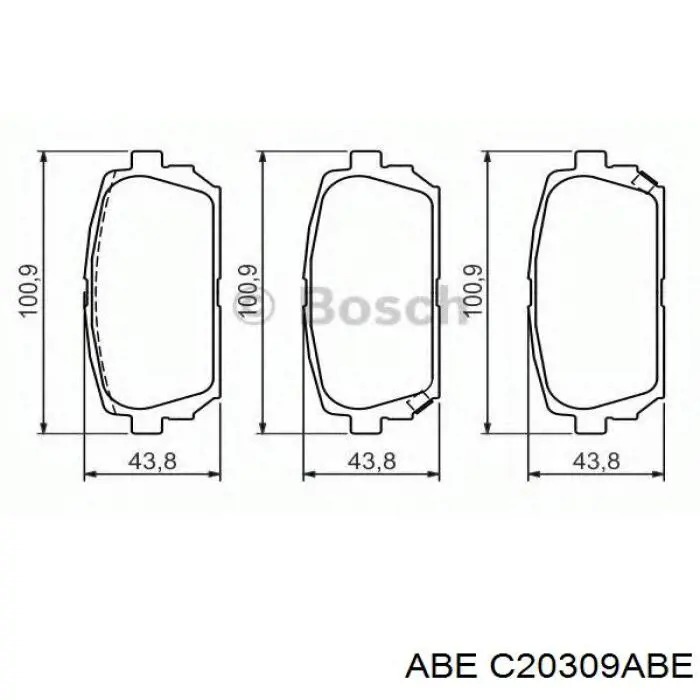 C20309ABE ABE pastillas de freno traseras