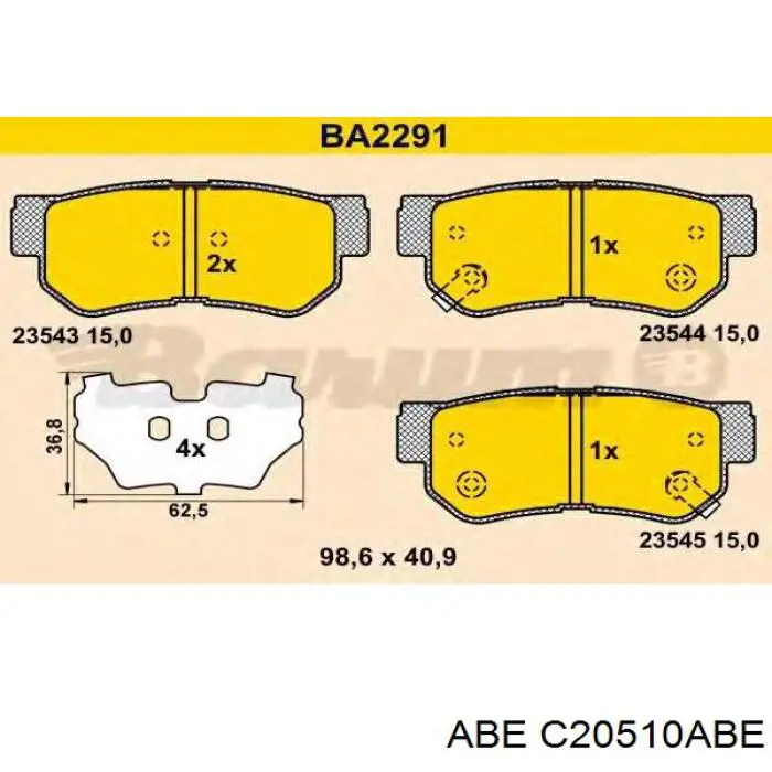 Pastillas traseras de freno ABE C20510ABE precio, desde 17,91 EUR