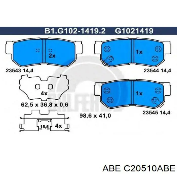 Comprar C20510ABE ABE Pastillas de freno traseras