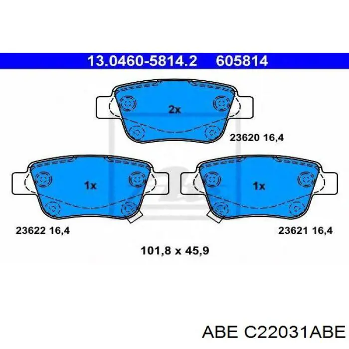 Pastillas traseras de freno ABE C22031ABE precio, desde 22,02 EUR