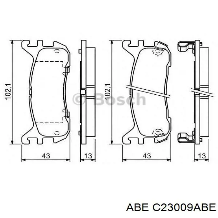 C23009ABE ABE pastillas de freno traseras