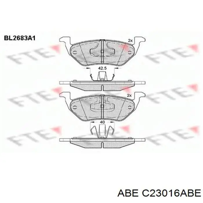 Pastillas traseras ABE C23016ABE