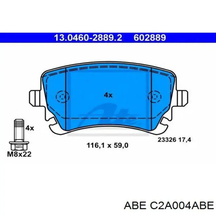 Pastillas traseras de freno ABE C2A004ABE precio, desde 23,48 EUR