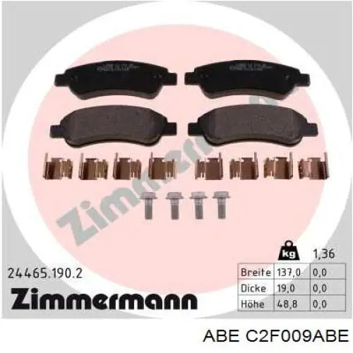 Pastillas traseras de freno ABE C2F009ABE precio, desde 24,03 EUR