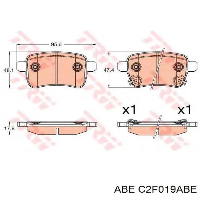 C2F019ABE ABE pastillas de freno traseras