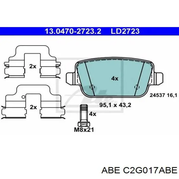 Pastillas traseras de freno ABE C2G017ABE precio, desde 20,90 EUR