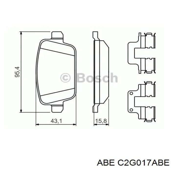 Pastillas de freno traseras C2G017ABE ABE