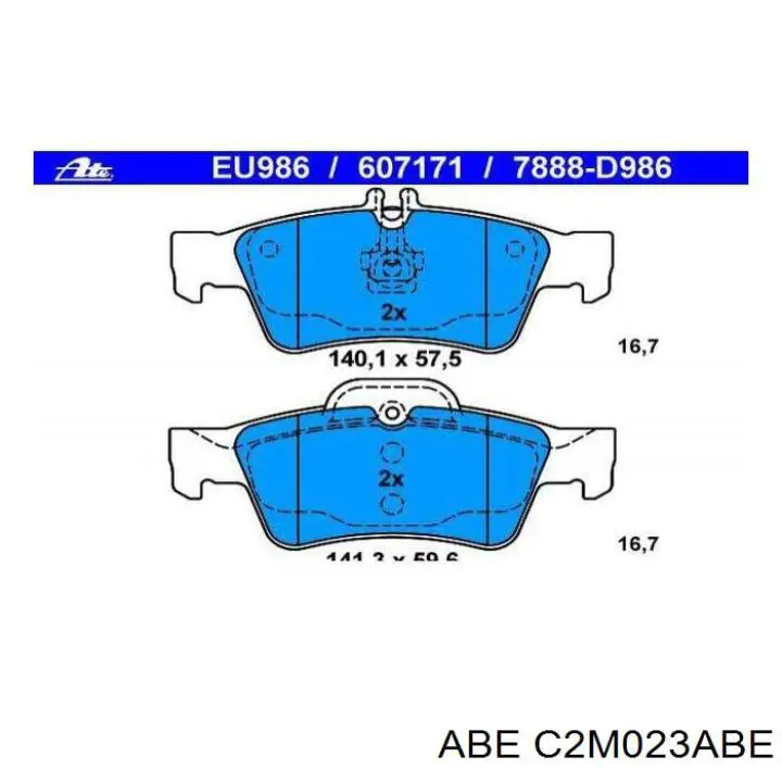 Pastillas de freno traseras C2M023ABE ABE