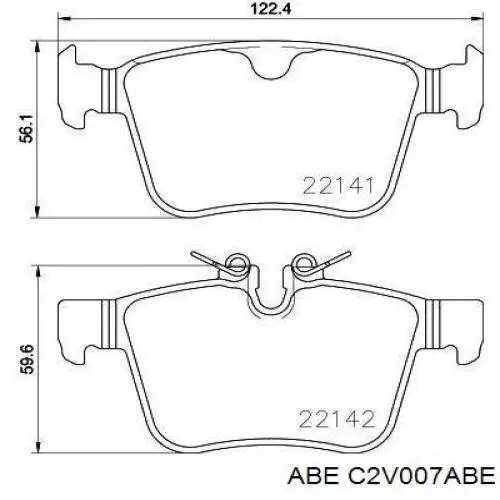 C2V007ABE ABE pastillas de freno traseras