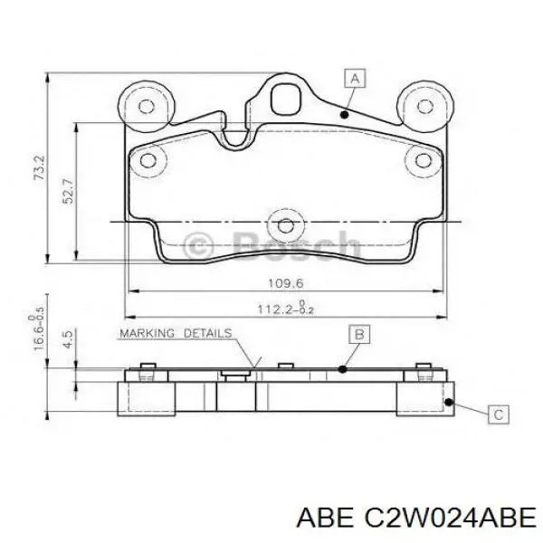 Pastillas traseras ABE C2W024ABE