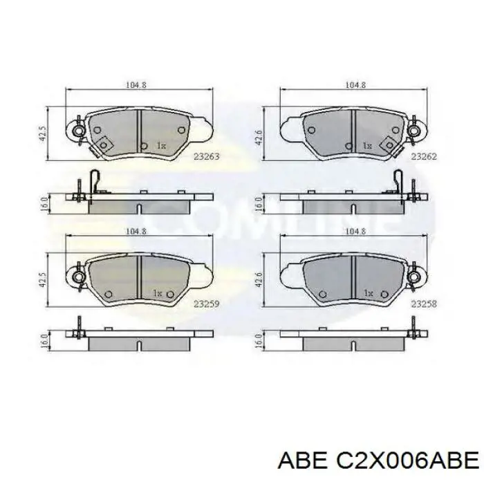 Comprar C2X006ABE ABE Pastillas de freno traseras