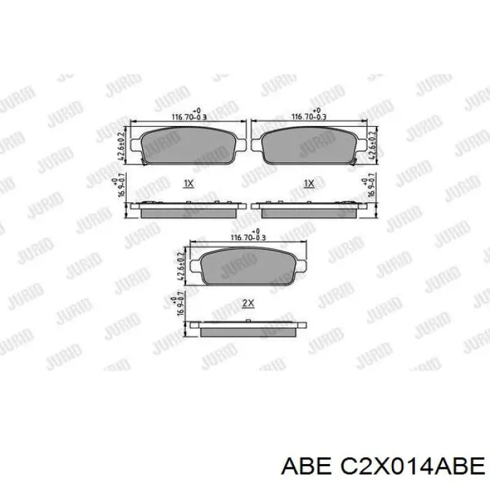 Pastillas traseras de freno ABE C2X014ABE precio, desde 25,69 EUR