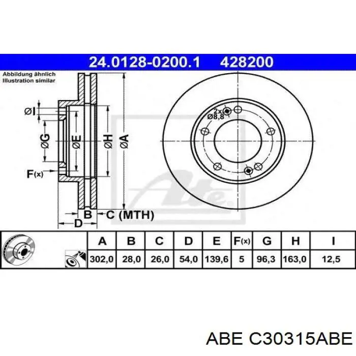 C30315ABE ABE freno de disco delantero