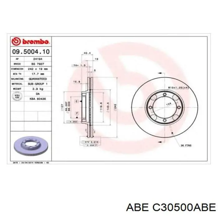 Freno de disco delantero Hyundai Accent 1