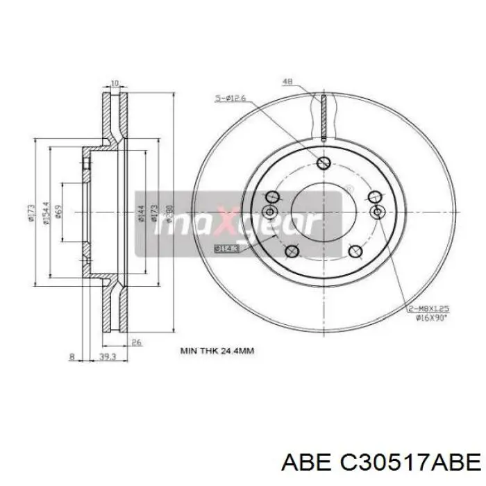 Disco de freno C30517ABE ABE