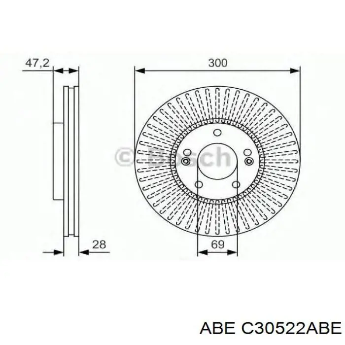 C30522ABE ABE disco de freno delantero
