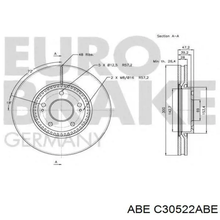 Disco de freno C30522ABE ABE