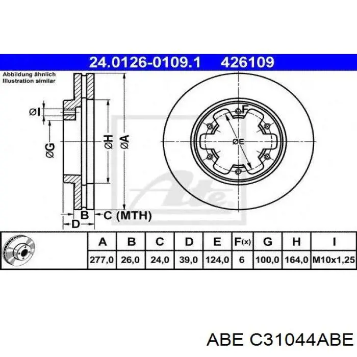Comprar C31044ABE ABE Freno de disco delantero