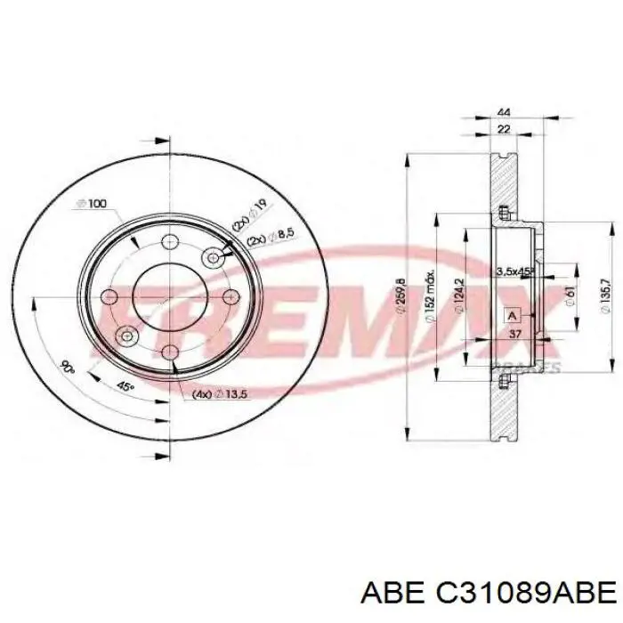 Freno de disco delantero Nissan Versa E12X