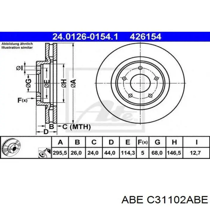 Disco de freno C31102ABE ABE