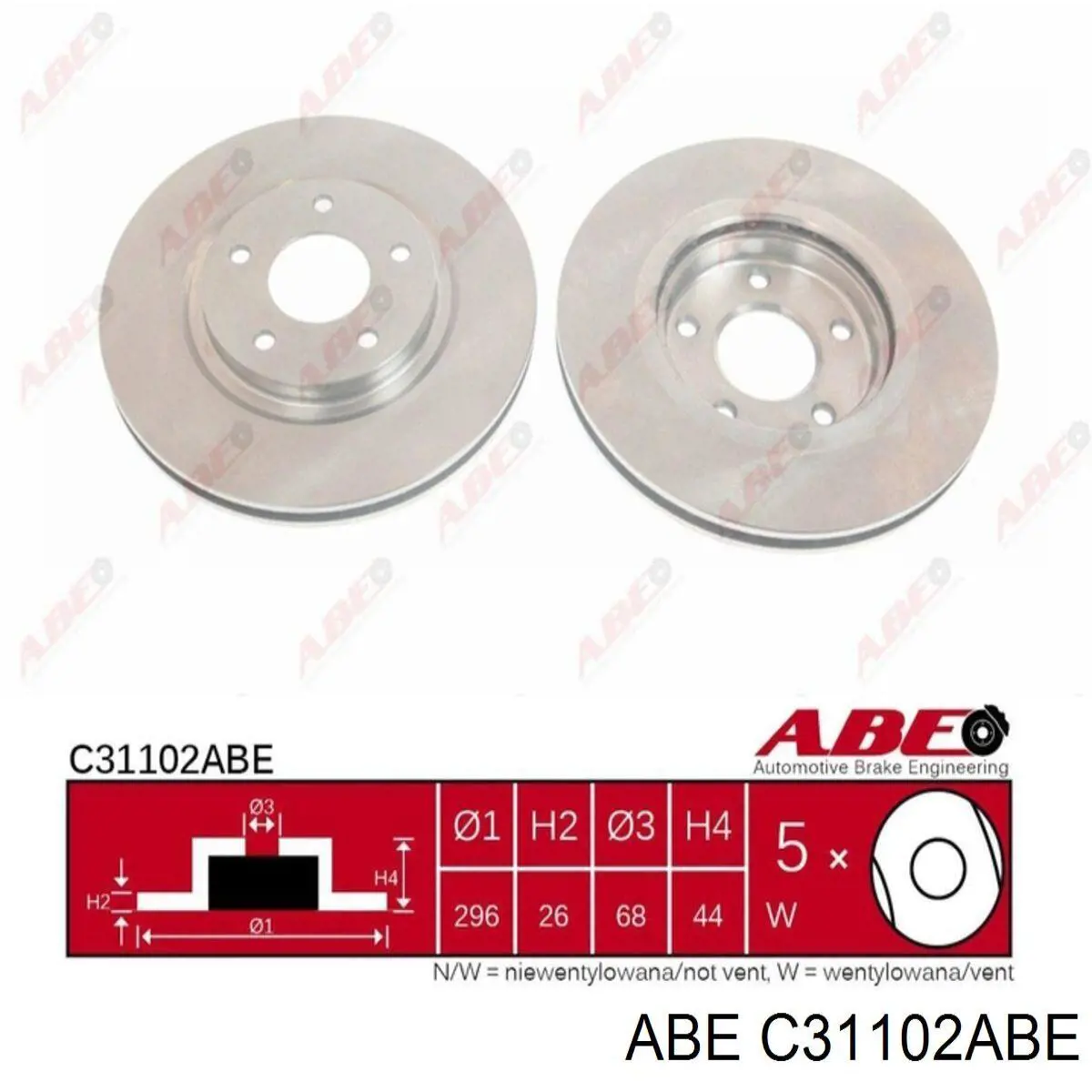 C31102ABE ABE freno de disco delantero