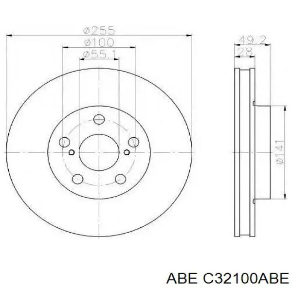 C32100ABE ABE disco de freno delantero