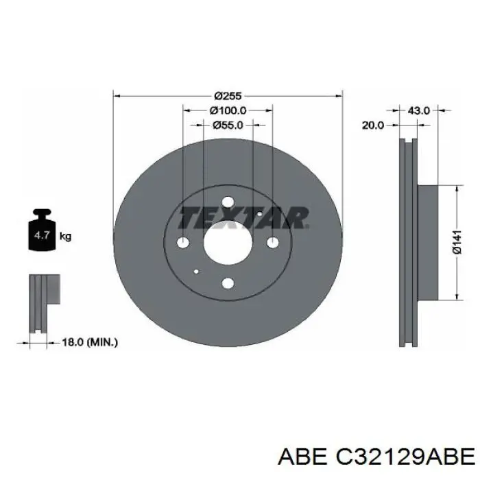 Disco de freno C32129ABE ABE