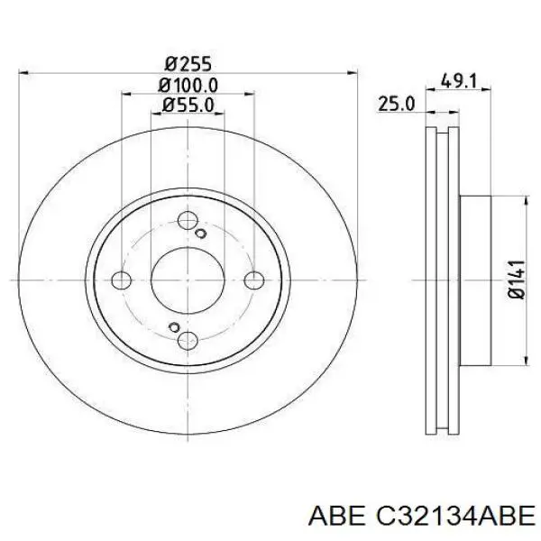 C32134ABE ABE freno de disco delantero