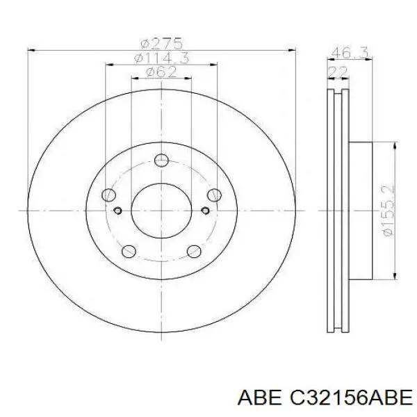 Disco de freno C32156ABE ABE