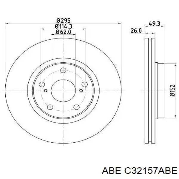 Comprar C32157ABE ABE Freno de disco delantero