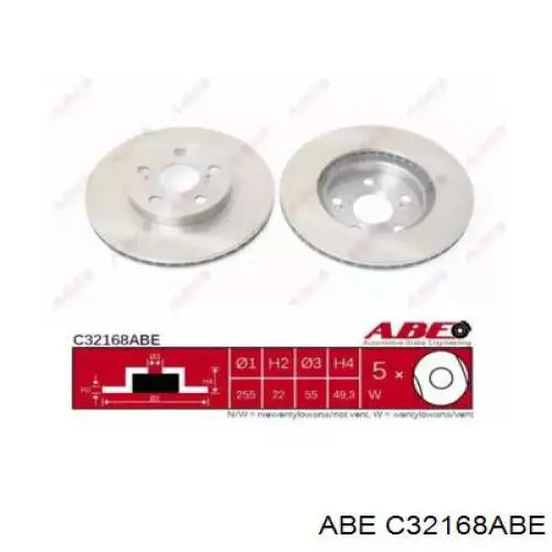 C32168ABE ABE disco de freno delantero