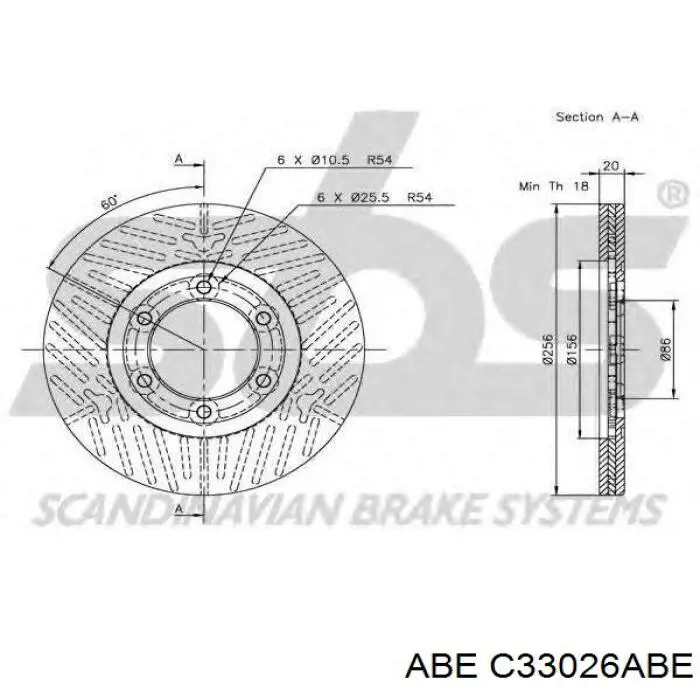C33026ABE ABE disco de freno delantero
