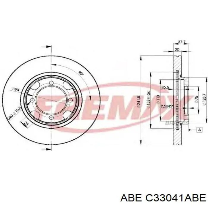 C33041ABE ABE freno de disco delantero