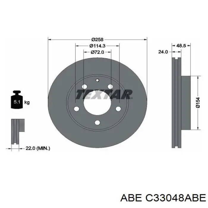 C33048ABE ABE disco de freno delantero