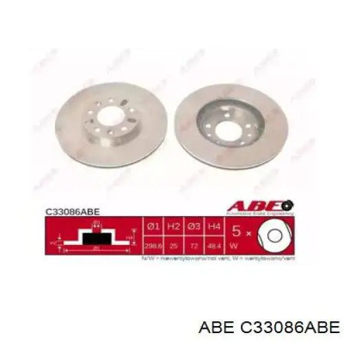 Frenos delanteros ABE C33086ABE precio, desde 58,65 EUR