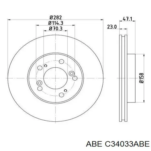 Comprar C34033ABE ABE Freno de disco delantero