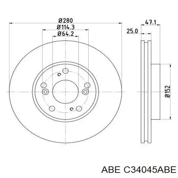 C34045ABE ABE disco de freno delantero