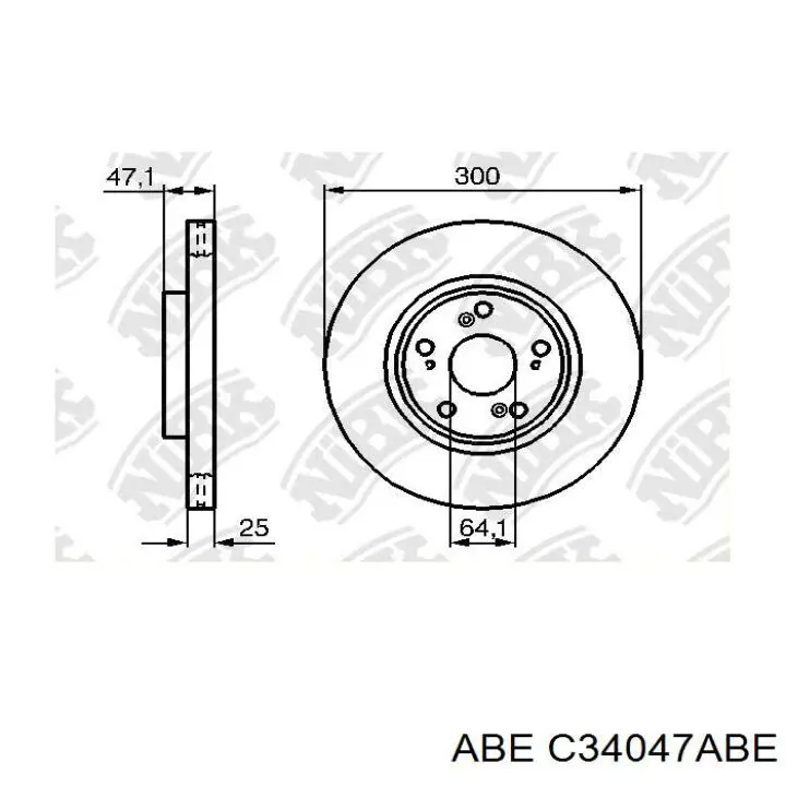 Disco de freno delantero ABE C34047ABE