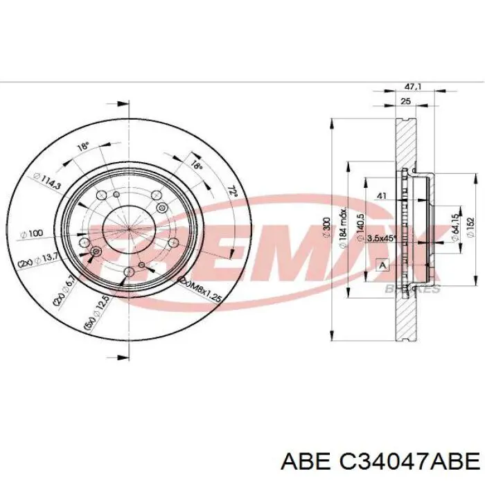 Comprar C34047ABE ABE Freno de disco delantero