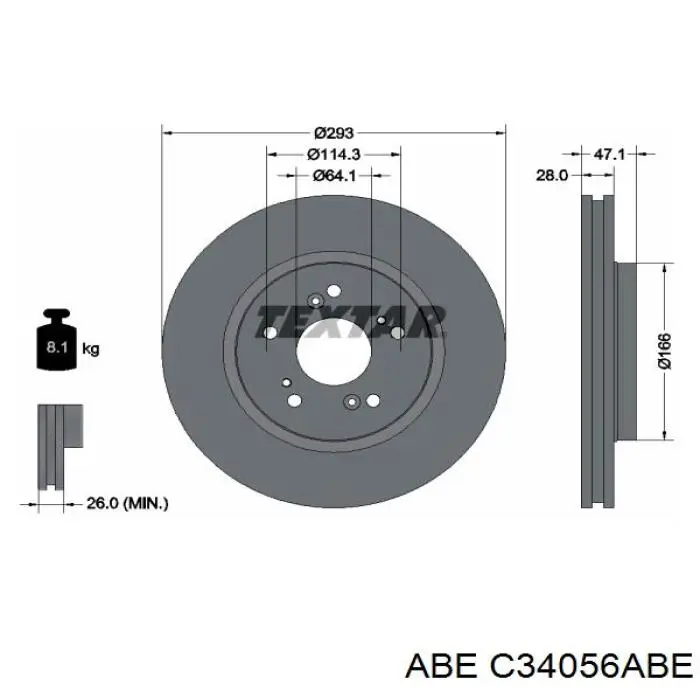 Comprar C34056ABE ABE Freno de disco delantero