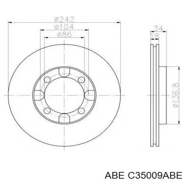 Disco de freno C35009ABE ABE