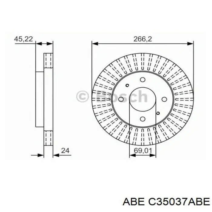 C35037ABE ABE disco de freno delantero