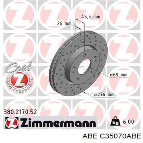 Disco de freno C35070ABE ABE