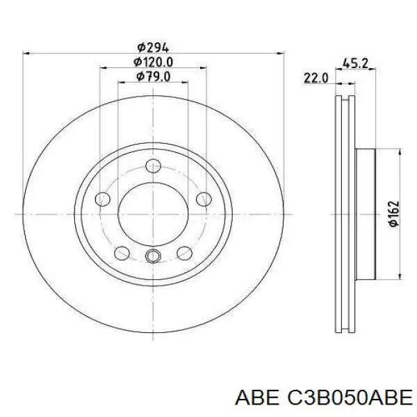 C3B050ABE ABE freno de disco delantero