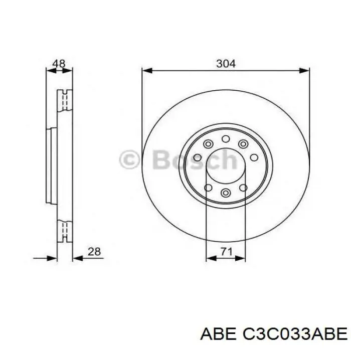 Comprar C3C033ABE ABE Freno de disco delantero