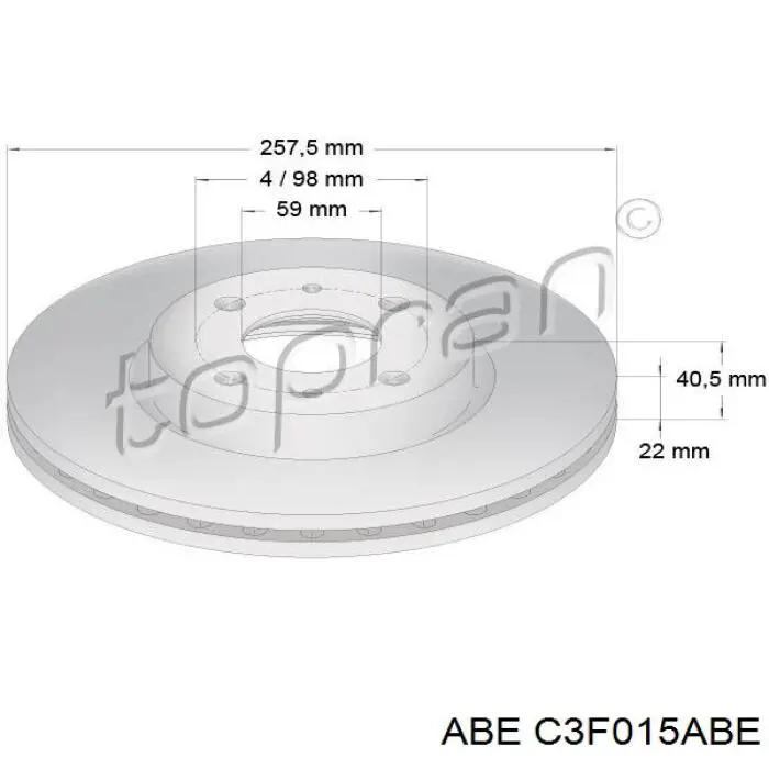 Disco de freno C3F015ABE ABE