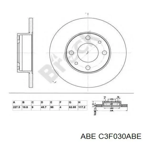 Freno de disco delantero Seat 600